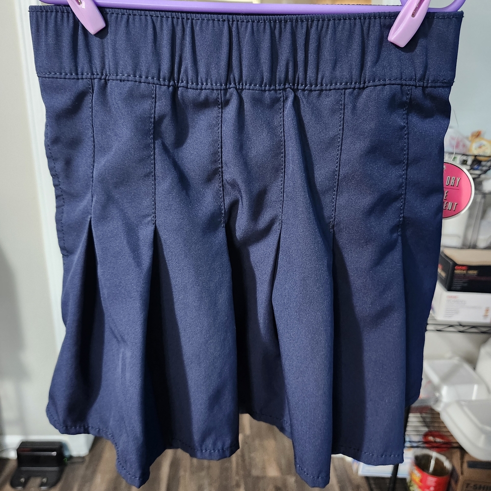 Navy Pleated School Skort